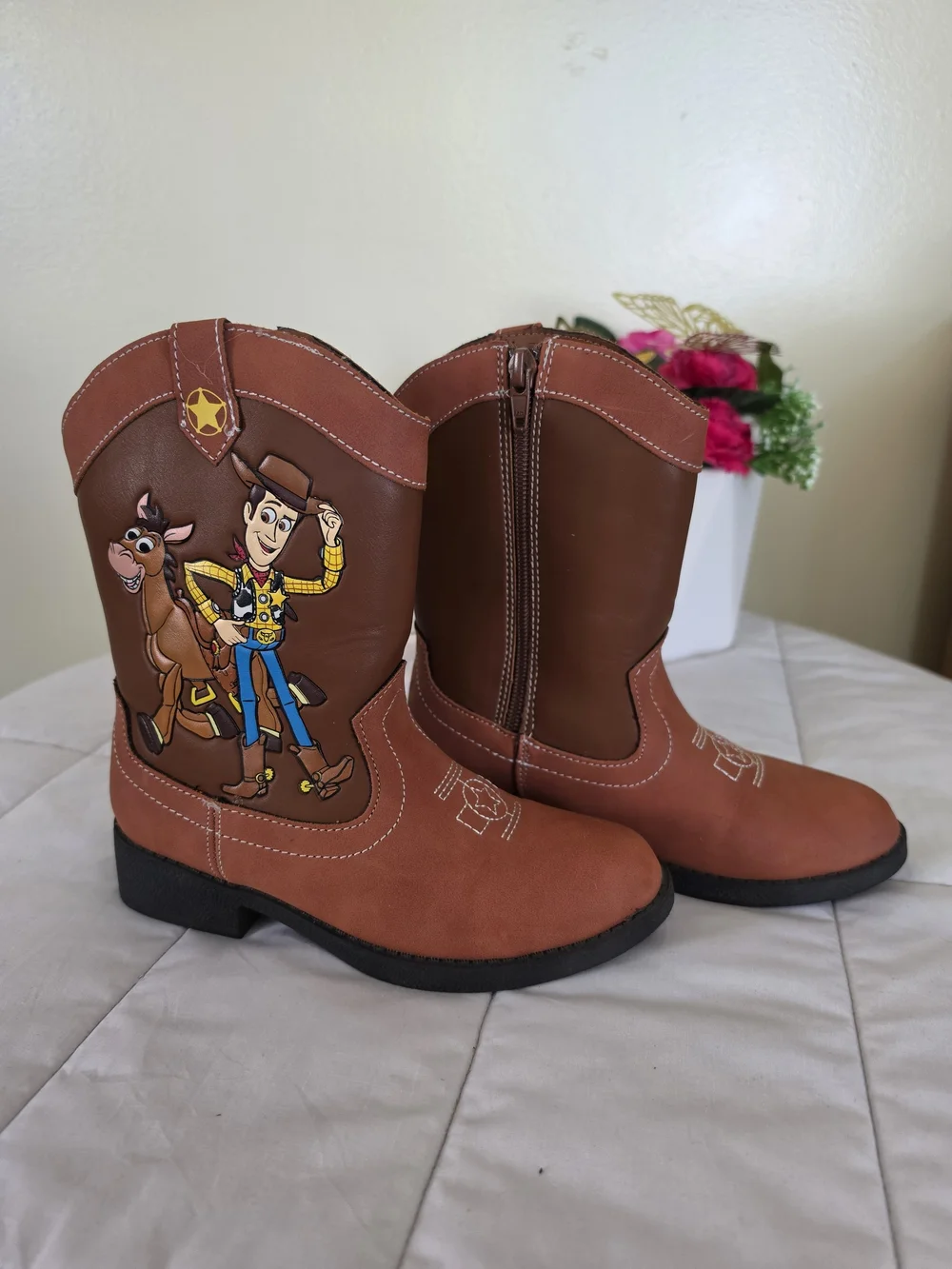 Disney Pixar Woody Kids Brown Cowboy Boots Size 12C